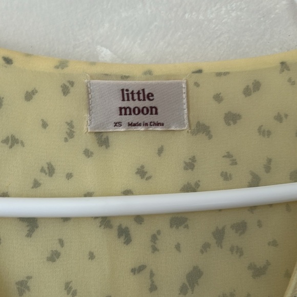 Little Moon pale butter yellow boho tiered ruffled maxi dress XS or S Aritzia - Picture 4 of 9